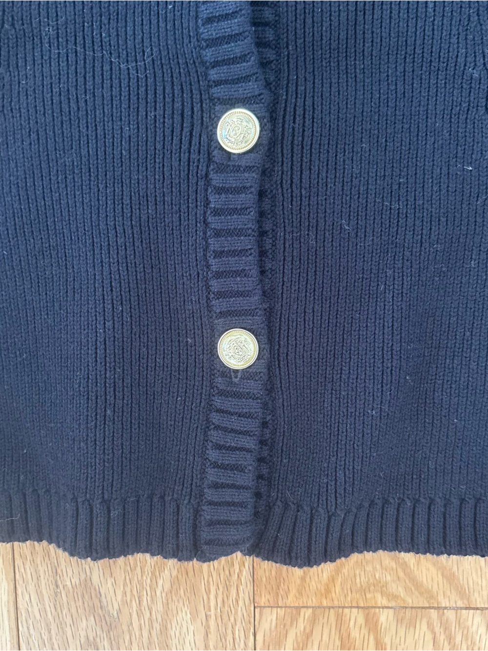 H&M black Ribbed Short-Sleeve Button-Front Mini Dress - Picture 6 of 6